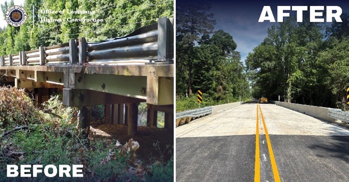 LA 513 Bridge Before and After