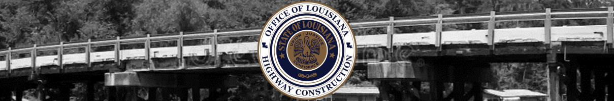 Bridge Background with Office of Louisiana Highway Construction Logo, Centered